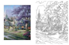 Download Posh Adult Coloring Book Thomas Kinkade Designs For Inspiration Relaxation By Thomas Kinkade Paperback Barnes Noble