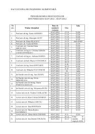 Admitere 2021 facultatea de inginerie alimentară din timișoara. Facultatea De Inginerie AlimentarÄ Facultatea De Inginerie Alimentara