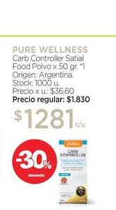 Precios de medicamentos constantemente actualizados. Pure Wellness Carb Controller Satial Food Polvo X 50gr Oferta En Farmacity