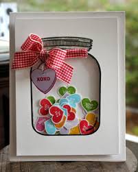 To make this card, follow the instructions found at aunt annie's crafts. Made To Create Candy Hearts Shaker Card Cards Handmade Mason Jar Cards Card Craft