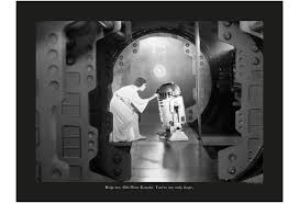 The island, where there aren't remains of the crashed robots, is lush and green. Komar Star Wars Wandbild Star Wars Classic Leia R2d2 Quote Hertie De