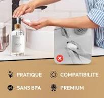 Sunfroze - Dispenser di sapone trasparente da 500 ml Bottiglie di sapone  per cucina, bagno - etichette personalizzate - Vassoio in bambù :  Amazon.it: ...