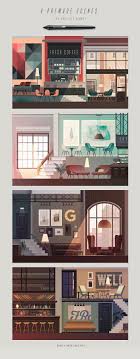 Illustrated Interior Scene Creator Interior Illustration Architectural Design Studio Colorful Interior Design