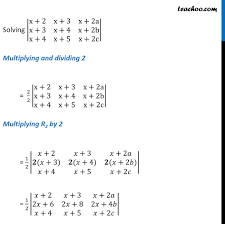 The matrix is given by, a = find the value of |a|. Misc 17 If A B C Are In Ap Then The Determinant X 2 X 3 X 2a
