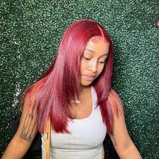 Straight 99j Burgundy Color 13x4 Lace Front Wigs Human Hair Wigs Human Hair Wigs Wig Hairstyles Front Lace Wigs Human Hair