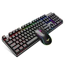 Amazon Com Havit Mechanical Gaming Keyboard And Mouse Combo Blue Switch 104 Keys Rainbow Backlit K Computers Tablets And Accessories Keyboard Laptop Computers