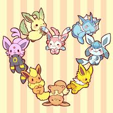Who Doesn T Love Hearts The Familiar Shape Becomes More Loveable As The Eevee Family Make Up Its Form Pokemon Eevee Pokemon Susse Pokemon