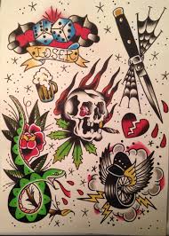 Traditional Flash Sheet 1 Traditional Tattoo Flash American Traditional Tattoo Flash Art