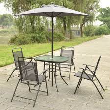 Maybe you would like to learn more about one of these? Gray Patio Furniture 6 Piece Outdoor Patio Dining Set With Table Umbrella And 4 Folding Chairs Sturdy And Comfortable Dining Sets Patio Furniture Sets Fcteutonia05 De