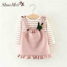 Satin Almak Bebek Giyim Kiz Elbise 100 Pamuk Uzun Kollu Bebek Kiz Elbise Askisi Gomlek Prenses Elbise Kos Kids Outfits Childrens Clothes Baby Girl Dresses