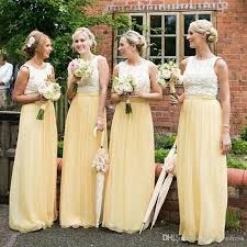 Eine aprikosenblüte aus chiffon als zarten haarschmuck für die hochzeit. Grosshandel Elegante Sommer Moderne A Linie Brautjungfernkleider Juwel Bodenlangen Spitzenober Chiffon Rock Hochzeit Gastkleider Robe De Mariee Von Babylovedress 53 9 Auf De Dhgate Com Dhgate