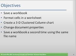 Microsoft Office 2007 Excel Chapter 1 Creating A Worksheet
