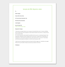 How to write a formal email? Offer Rejection Letter Template Samples Formats
