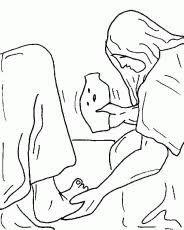 Stations of the cross coloring pages 2 jesus carries his cross. Mary Anoints Jesus Feet Coloring Page Coloring Home