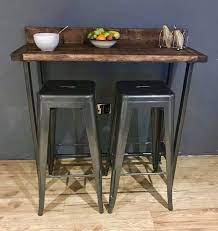 $20.00 coupon applied at checkout. Reclaimed Wood Breakfast Bar Two Stools Set Breakfast Bar Table Bar Table Kitchen Table Settings