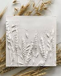 Botanical Bas Relief Of Ears For Kitchen And Dining Room Wall Etsy Dining Room Wall Decor Plaster Crafts Wall Sculptures