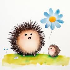 Маленький ёжик и ромашка, наив, …» — создано в Шедевруме HD phone wallpaper