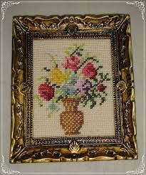 These wonderful cross stitch creations are the perfect projects to spruce up any room in your house. Vase Of Flowers Miniature Doll House Cross Stitch In 2021 Miniature Embroidery 123 Cross Stitch Cross Stitch