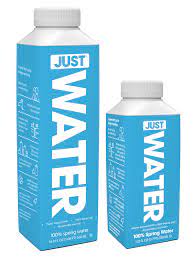 Just Water Better For Everyone Paper Carton Veg Based Cap Water Packaging Bottle Design Water Bottle Design