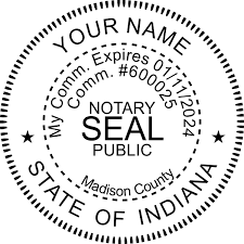 Include the name on the application and applicant's notary public number so that we can associate the payment to the application. Indiana Notary Round Seal Simply Stamps