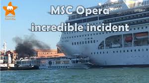 A tourist boat is pictured after it was hit early on june 2, 2019 by the msc opera cruise ship that lost control as it was coming in to dock in venice, italy. Cruise Liner Smashes Into Riverboat Dock In Venice Travelpulse