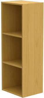 Linon evans wood folding bookcase in white. Wood Bookcase 3 Tier Beech Shelving Unit Wooden Bookshelves Stackable Freestanding 30 X 23 5 X 79 5cm Amazon Co Uk Home Kitchen