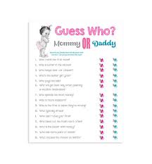 Baby Shower Game Quot Guess Who Quot Couples Shower Game Boy Baby Shower Games Baby Shower Games Modern Baby Shower Games