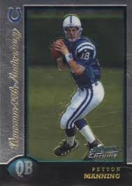 Rookie cards from this set also contain a bowman rookie card gold foil stamp on the front. Peyton Manning Hall Of Fame Football Cards