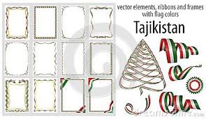 Vector Elements Ribbons And Frames With Flag Colors Tajikistan Template For Your Certificate And Diploma Framed Flag Flag Colors Frame