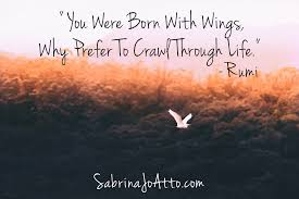 You Were Born With Wings Why Prefer To Crawl Through Life Rumi Quote Yoga Yogi Meditation Inspiratio Private Yoga Group Yoga Classes Inspirational Quotes