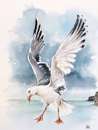 Pin By Melek Dalyan On Marti Watercolor Animals Watercolor Bird Animal Paintings