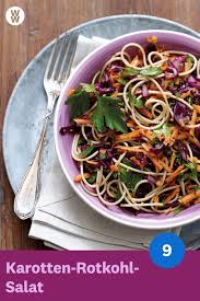 Karotten Rotkohl Salat Mit Vollkornnudeln Rezept Vollkornnudeln Rotkohl Und Rezepte
