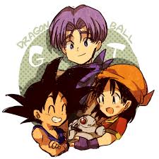 Dbgt Goku Pan And Trunks Anime Dragon Ball Dragon Ball Gt Dragon Ball Z