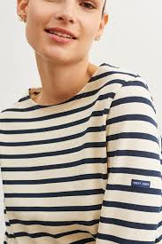 Sailor Shirt Striped Shirt Saint James Sweater Sale Saint James Meridame II  Striped Top Ecru/marine –