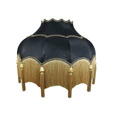 Black And Gold Lampshades Uk Maria Black With Gold Fringe And Tassel Victorian Lampshades Lampshades Standard Lamp Shades