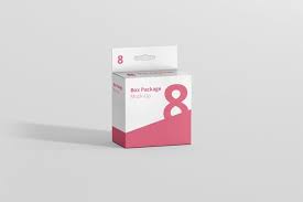 Package Box Mockup Slim Square With Hanger By Visconbiz On Envato Elements Box Mockup Box Packaging Mockup