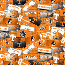 12 yard colorful license plate 100 cotton fabric 18 x 44. University Of Tennessee Cotton Fabric With License Plate Design Sold By The Yard College Fabric Store