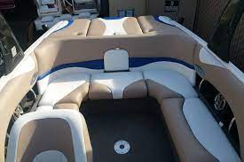 If you need financing, we've got that too. Boat Re Upholstery With White Beige And Blue Vinyl Youtube