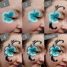 One Stroke Hibiscus Flower Tutorial Face Painting Designs Face Painting Flowers Girl Face Painting