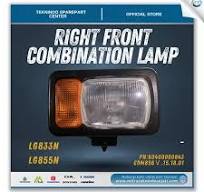 Spare Part Excavator Right Front Combination Lamp Type Model: Wheel Loader  Lonking LG855N LG833N