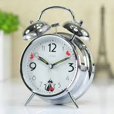 Modern Table Clock Chrome Alarm Clock Mute Bedside Desk Clock N405 In 2020 Table Clock Clock Desk Clock