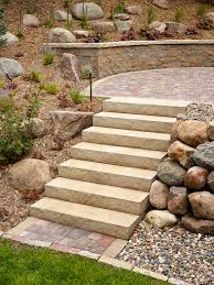 You can choose to create your calculate the run of the stairs by measuring the total distance the stairway will run up the leveled string from the bottom stake to the top stake. Landings Concrete Block Step Units By Anchor Wall