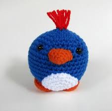 Blue Bird With Spiky Hair Crafty Birds Celebrate Bird Days Kawaii Crochet Blue Bird Bird Toys