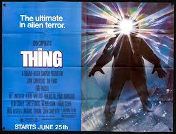 The poster features the image of the thing. The Thing 1982 Original Subway Theatrical Movie Poster Original Film Art Vintage Movie Posters