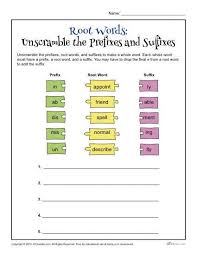 Root Words Unscramble The Prefixes And Suffixes Prefixes And Suffixes Suffixes Worksheets Root Words