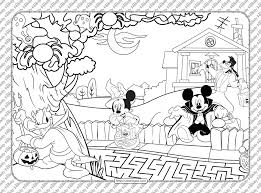 Mickey mouse in the pumpkin costume. Printable Disney Halloween Activity Coloring Page