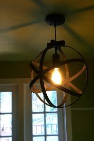 Quilting Hoops And A Pendant Light Kit Make This Gorgeous Focal Piece Orb Light Hoop Light Fixture Stylish Pendant Lighting