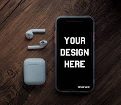 1,000+ vectors, stock photos & psd files. Free Iphone With Airpods Mockup Psd Mockupbase