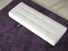 Banc Sangara En Simili Cuir Blanc Simili Cuir Cuir Blanc Meuble Bois Massif