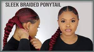 Super Sleek Braided Ponytail Protective Style Naturally Sunny Youtube Sleek Braided Ponytail Braided Ponytail Hairstyles Braided Ponytail Black Hair
